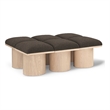 Meridian Furniture Pavilion Brown Boucle Fabric Bench