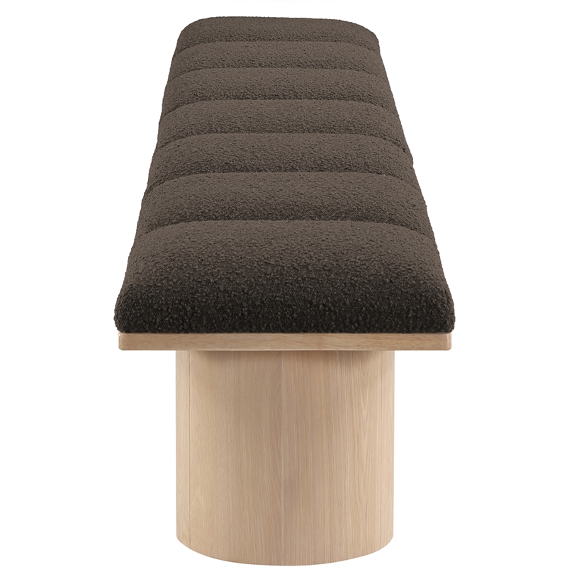 Meridian Furniture Pavilion Brown Boucle Fabric Bench