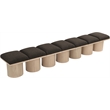 Meridian Furniture Pavilion Brown Boucle Fabric Bench