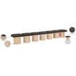 Meridian Furniture Pavilion Brown Boucle Fabric Bench