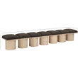 Meridian Furniture Pavilion Brown Boucle Fabric Bench