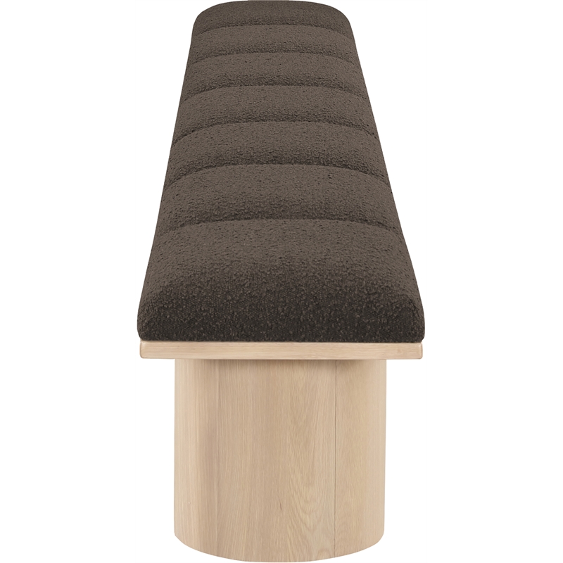 Meridian Furniture Pavilion Brown Boucle Fabric Bench