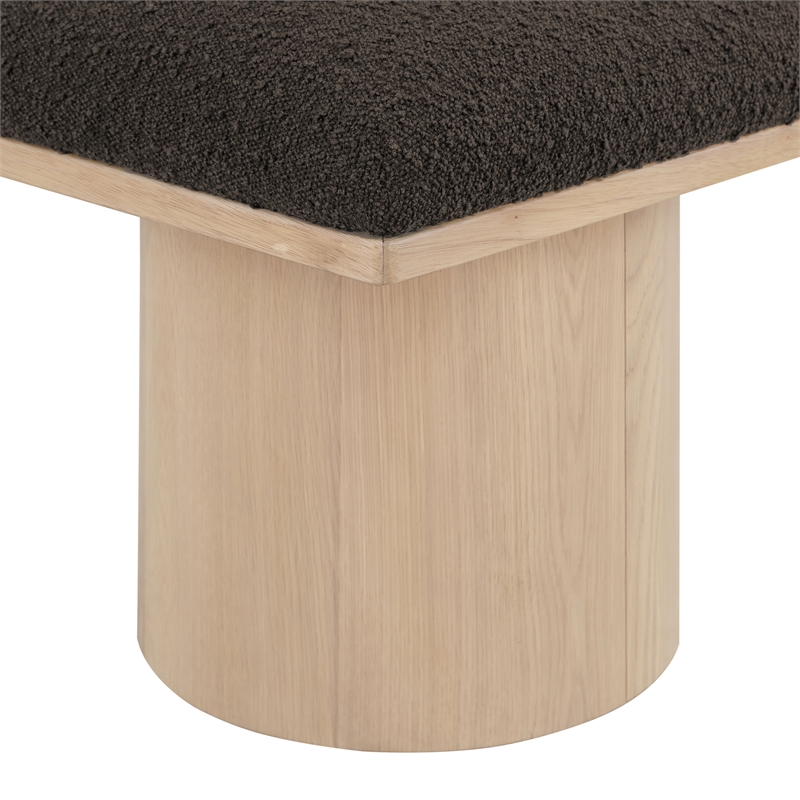 Meridian Furniture Pavilion Brown Boucle Fabric Bench
