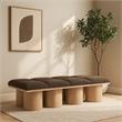Meridian Furniture Pavilion Brown Boucle Fabric Bench