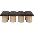 Meridian Furniture Pavilion Brown Boucle Fabric Bench