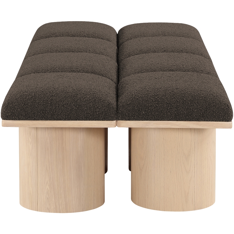 Meridian Furniture Pavilion Brown Boucle Fabric Bench