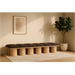 Meridian Furniture Pavilion Brown Boucle Fabric Bench