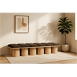 Meridian Furniture Pavilion Brown Boucle Fabric Bench