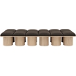 Meridian Furniture Pavilion Brown Boucle Fabric Bench