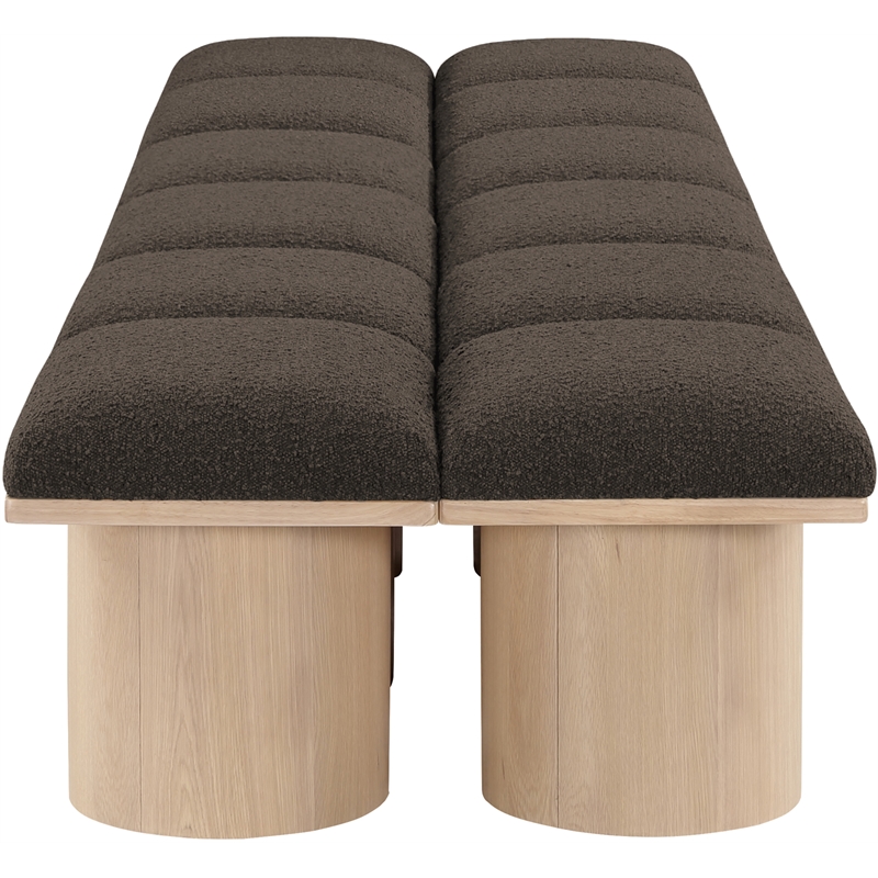 Meridian Furniture Pavilion Brown Boucle Fabric Bench