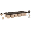 Meridian Furniture Pavilion Brown Boucle Fabric Bench