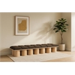 Meridian Furniture Pavilion Brown Boucle Fabric Bench