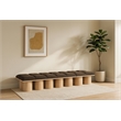 Meridian Furniture Pavilion Brown Boucle Fabric Bench
