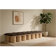Meridian Furniture Pavilion Brown Boucle Fabric Bench