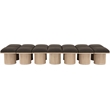 Meridian Furniture Pavilion Brown Boucle Fabric Bench
