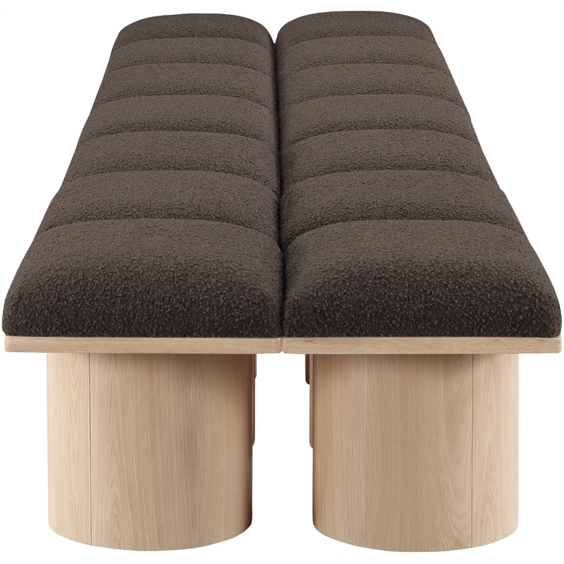 Meridian Furniture Pavilion Brown Boucle Fabric Bench