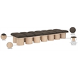 Meridian Furniture Pavilion Brown Boucle Fabric Bench