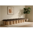 Meridian Furniture Pavilion Brown Boucle Fabric Bench