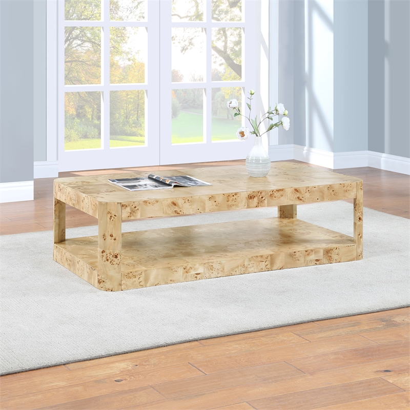 Meridian Furniture Reeves Burl Coffee Table