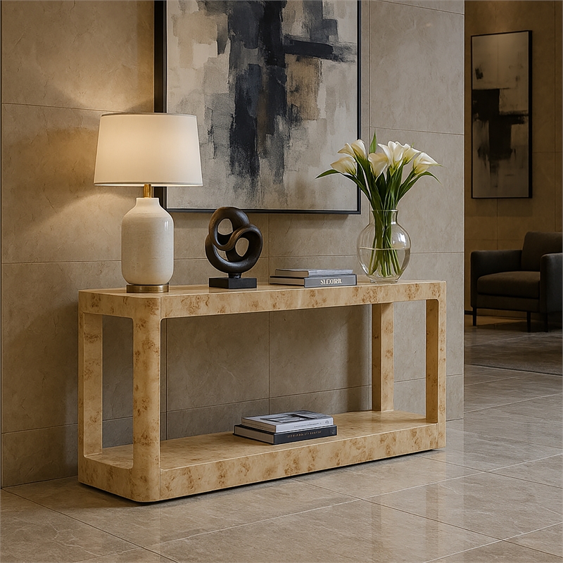 Meridian Furniture Reeves Burl Console Table