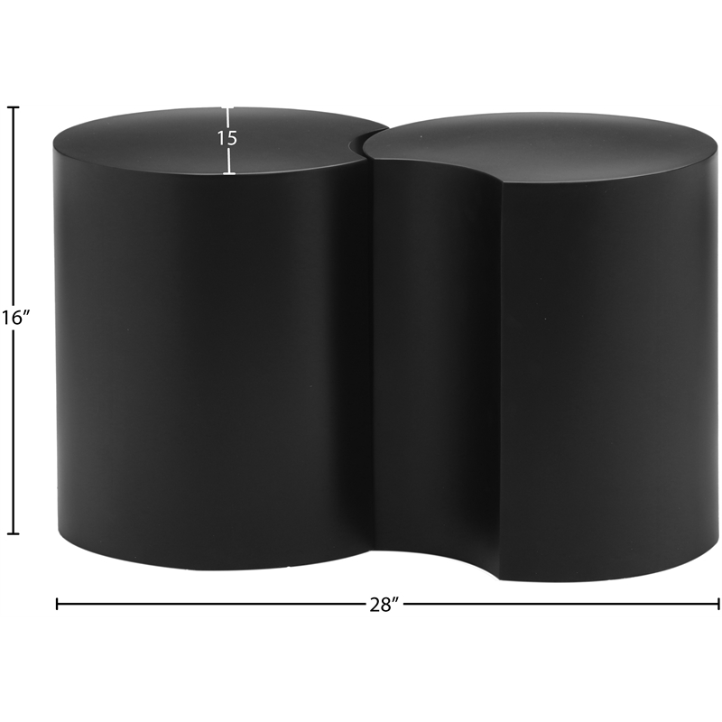 Meridian Furniture Dimple 2 Piece Black Iron Metal End Table