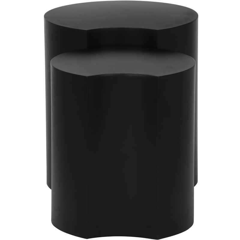 Meridian Furniture Dimple 2 Piece Black Iron Metal End Table