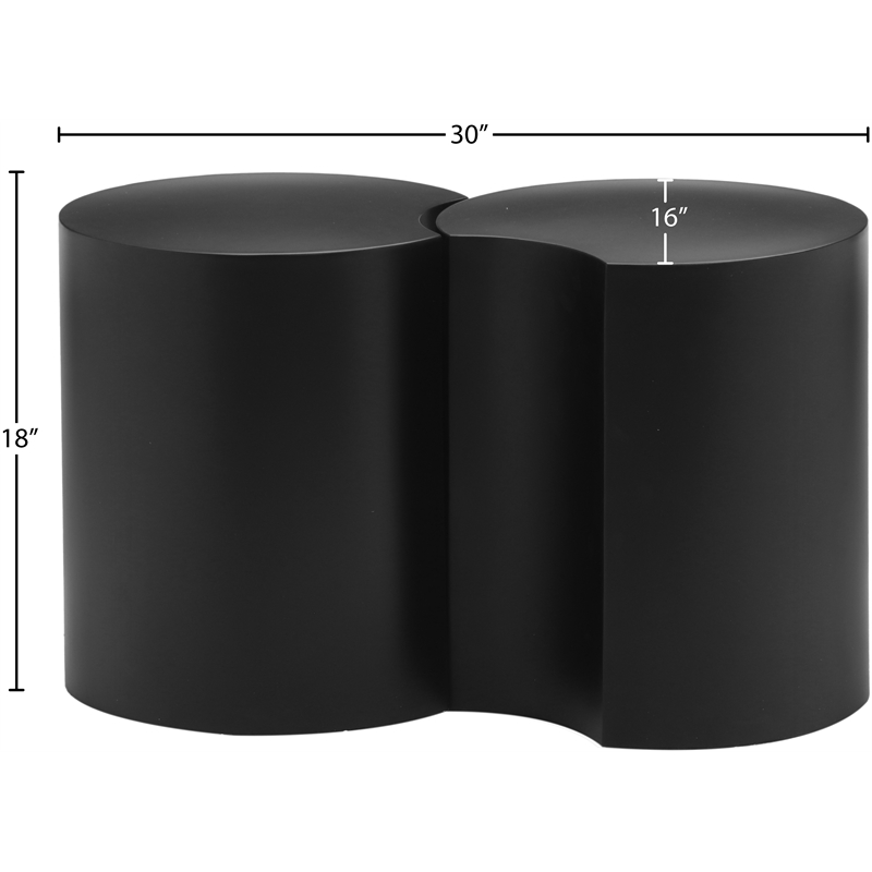 Meridian Furniture Dimple 2 Piece Black Iron Metal End Table