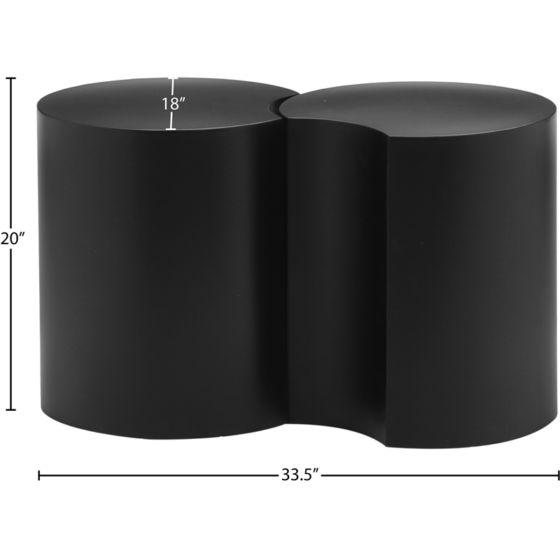 Meridian Furniture Dimple 2 Piece Black Iron Metal End Table
