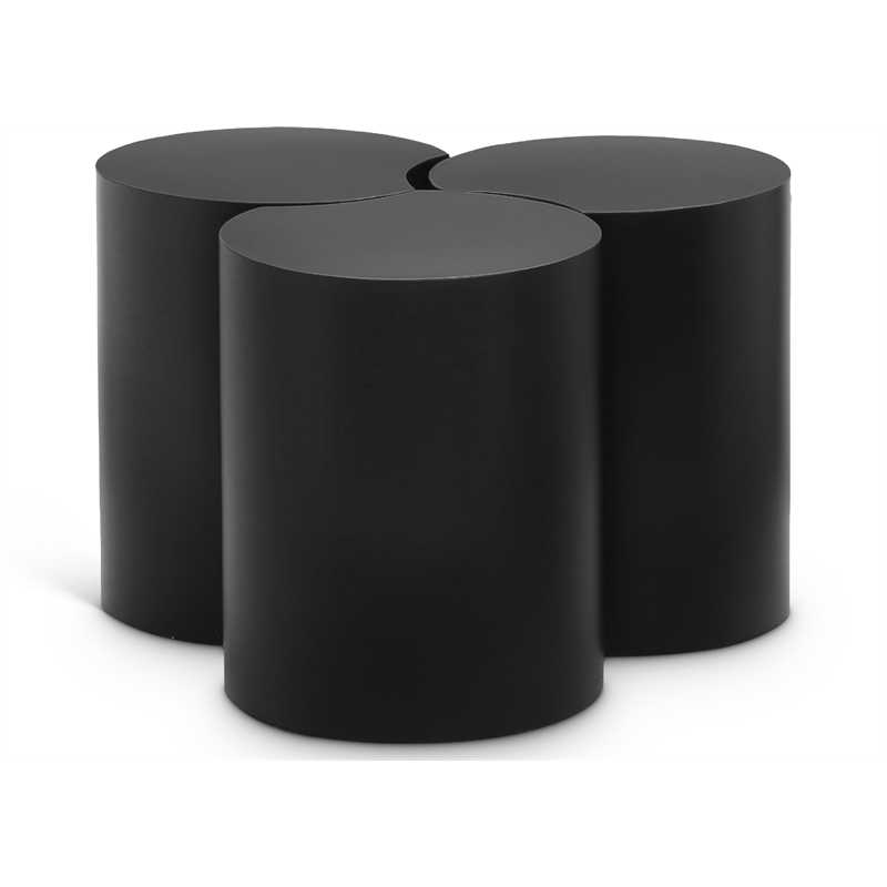 Meridian Furniture Dimple 3 Piece Black Iron Metal Coffee Table