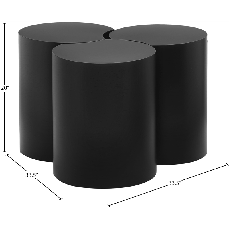 Meridian Furniture Dimple 3 Piece Black Iron Metal Coffee Table