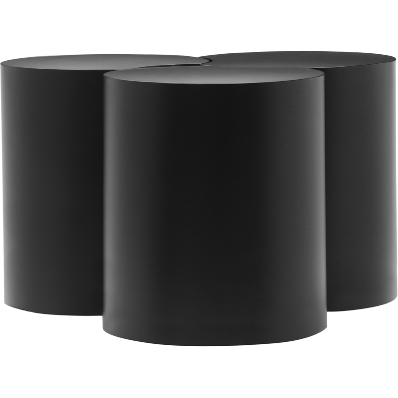 Meridian Furniture Dimple 3 Piece Black Iron Metal Coffee Table