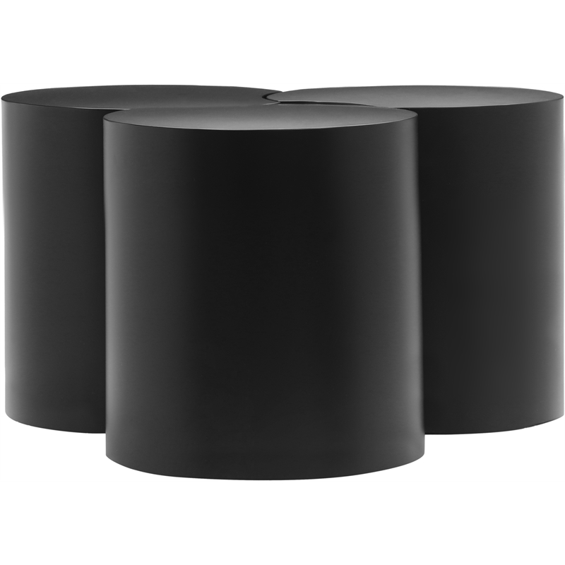 Meridian Furniture Dimple 3 Piece Black Iron Metal Coffee Table