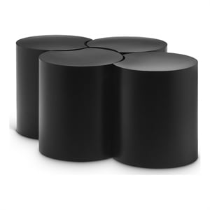 Meridian Furniture Dimple 4 Piece Black Iron Metal Coffee Table