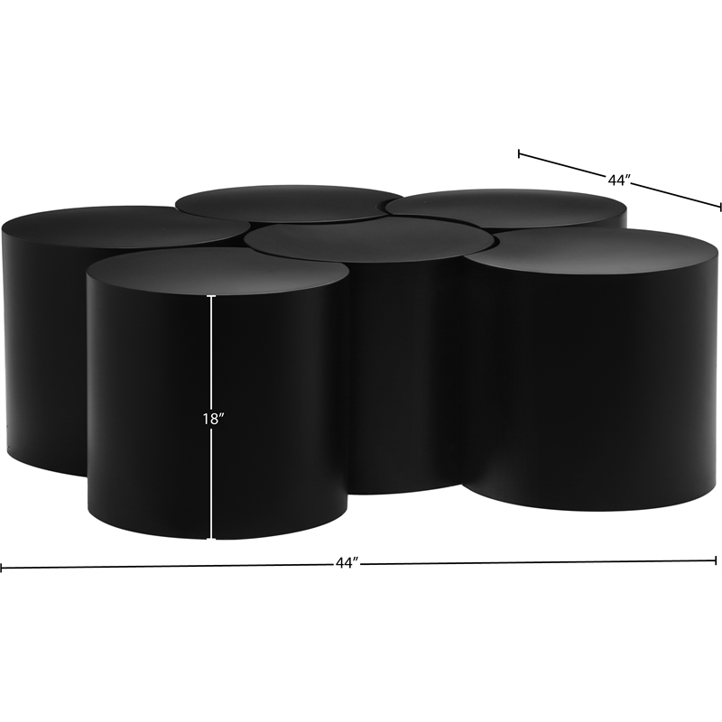 Meridian Furniture Dimple 6 Piece Black Iron Metal Coffee Table