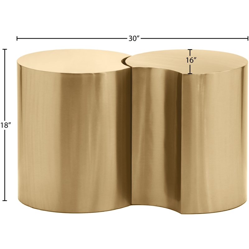 Meridian Furniture Dimple 2 Piece Gold Iron Metal End Table