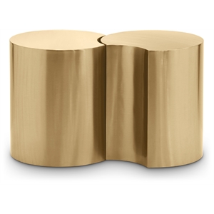 Meridian Furniture Dimple 2 Piece Gold Iron Metal End Table
