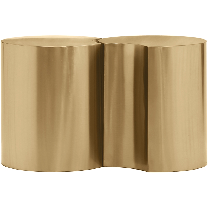 Meridian Furniture Dimple 2 Piece Gold Iron Metal End Table