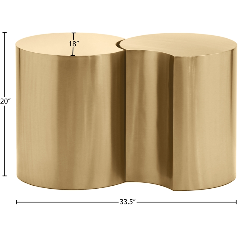 Meridian Furniture Dimple 2 Piece Gold Iron Metal End Table