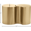 Meridian Furniture Dimple 2 Piece Gold Iron Metal End Table