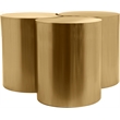 Meridian Furniture Dimple 3 Piece Gold Iron Metal Coffee Table