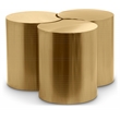 Meridian Furniture Dimple 3 Piece Gold Iron Metal Coffee Table