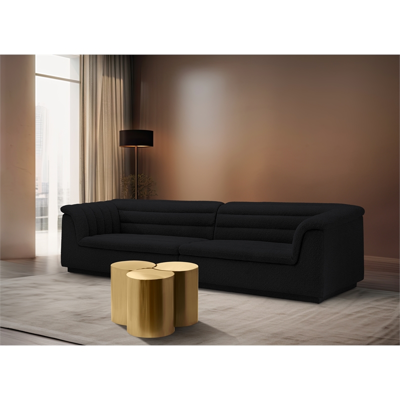 Meridian Furniture Dimple 3 Piece Gold Iron Metal Coffee Table