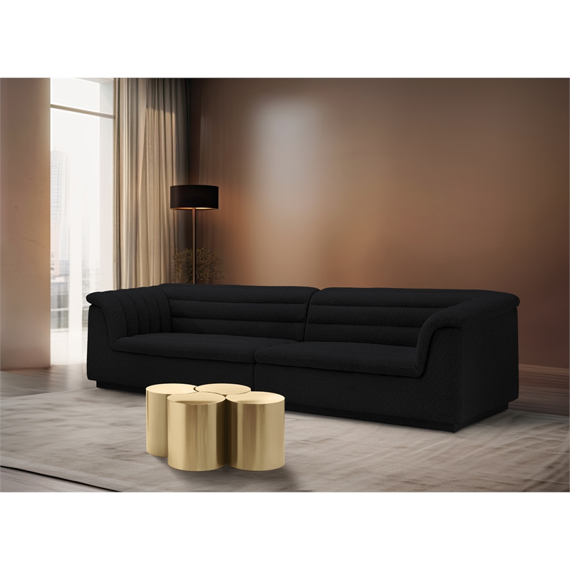 Meridian Furniture Dimple 4 Piece Gold Iron Metal Coffee Table