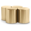 Meridian Furniture Dimple 4 Piece Gold Iron Metal Coffee Table