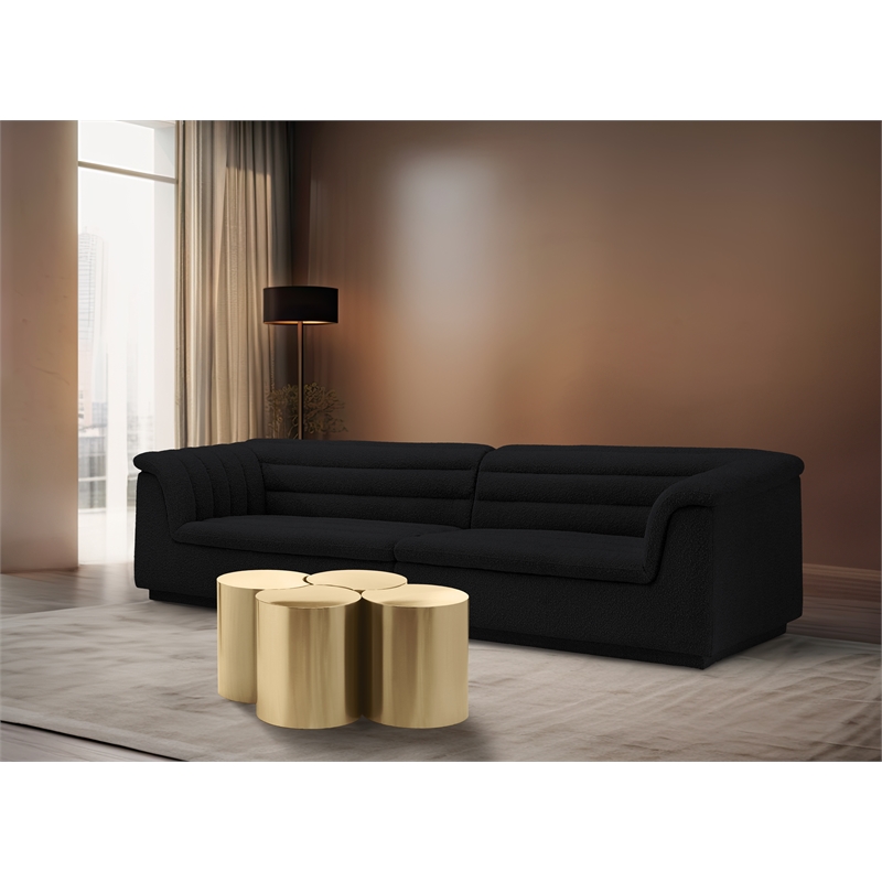Meridian Furniture Dimple 4 Piece Gold Iron Metal Coffee Table