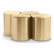 Meridian Furniture Dimple 4 Piece Gold Iron Metal Coffee Table