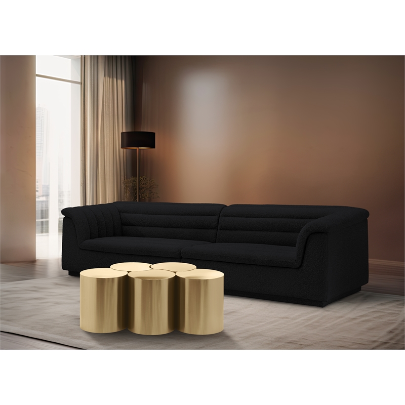 Meridian Furniture Dimple 5 Piece Gold Iron Metal Coffee Table