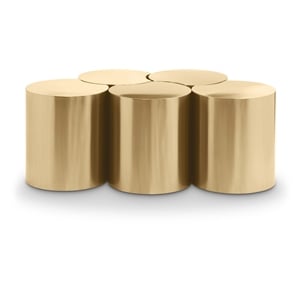 Meridian Furniture Dimple 5 Piece Gold Iron Metal Coffee Table