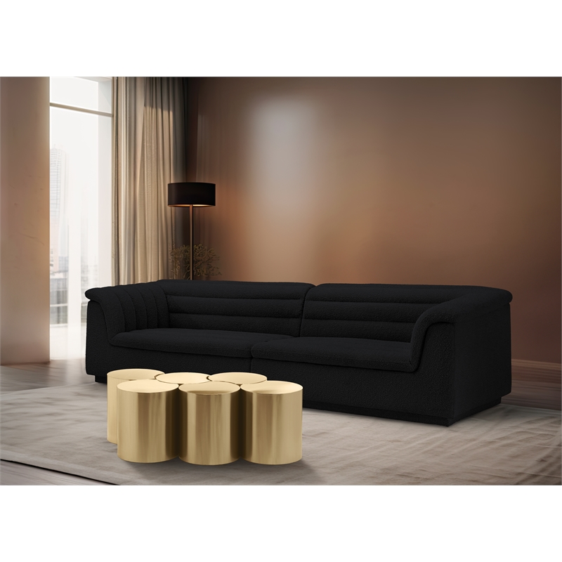 Meridian Furniture Dimple 6 Piece Gold Iron Metal Coffee Table