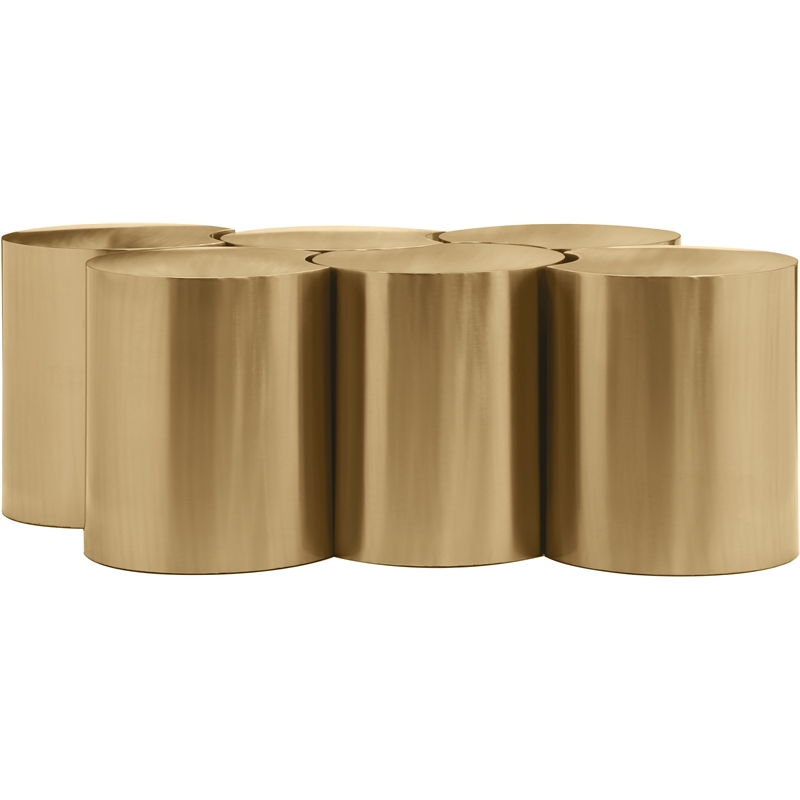 Meridian Furniture Dimple 6 Piece Gold Iron Metal Coffee Table